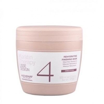 Pote rosa nude de creme capilar AlfaParf Keratin Therapy Lisse Design 500 ml