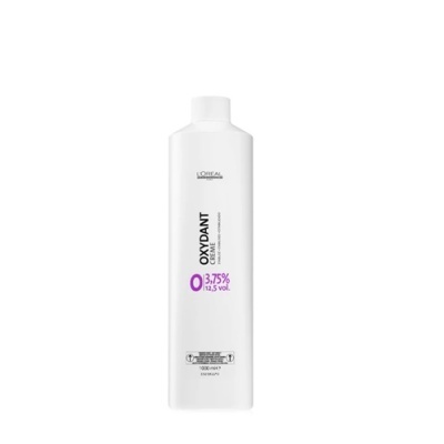 Frasco branco de Oxydant Creme Peroxide da L'Oréal com texto preto e roxo