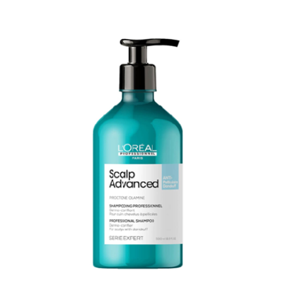 Frasco azul de champô profissional com tampa de bomba preta