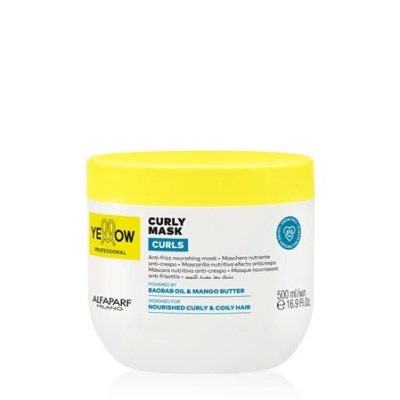 Máscara Yellow Professional Curly Mask Curls 500 ml branca com tampa amarela