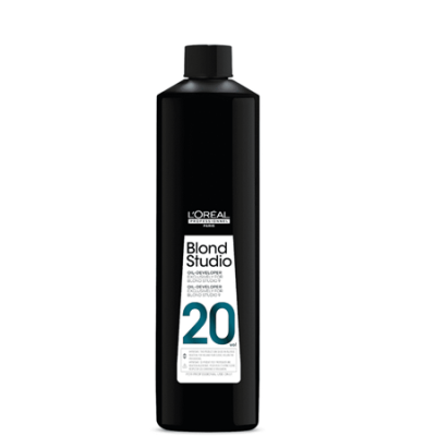 Frasco preto L'Oréal Blond Studio Oil Developer 20 vol