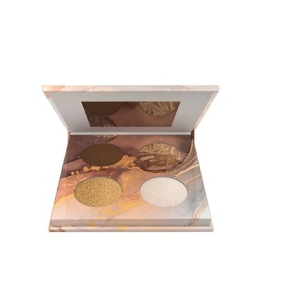 Paleta de maquilhagem com quatro sombras e espelho na tampa