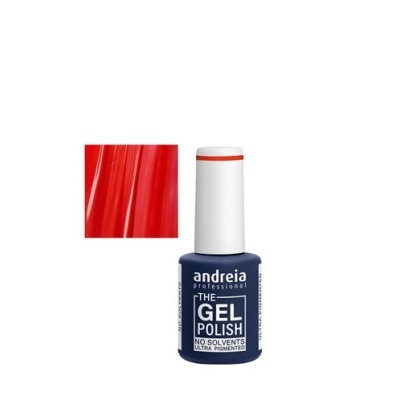 Verniz gel para unhas vermelho da marca andreia professional com tampa branca.