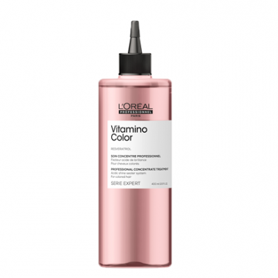 Frasco rosa do produto L'Oréal Vitamino Color com tampa preta tipo bico