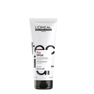 Gel profissional L'Oréal Fix Max em bisnaga branca com tampa preta