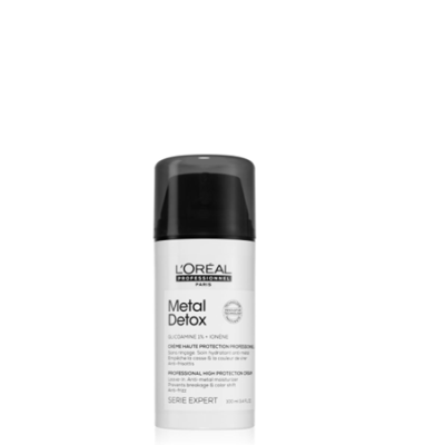 Flaconete L'Oréal Metal Detox preto e branco, 300 ml, fundo branco