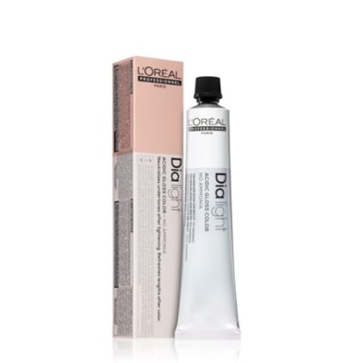 Tubo de cor para cabelo L'Oréal Dialight com embalagem rosa e branca