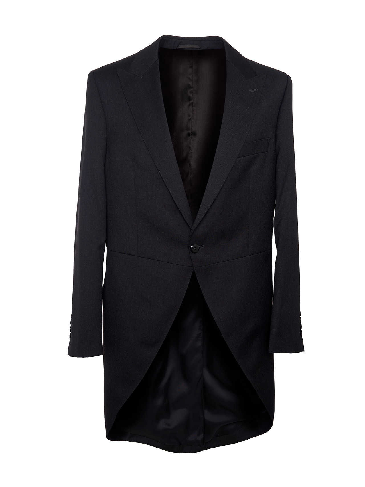 fraque antracite Casaca preta formal com botão e forro preto