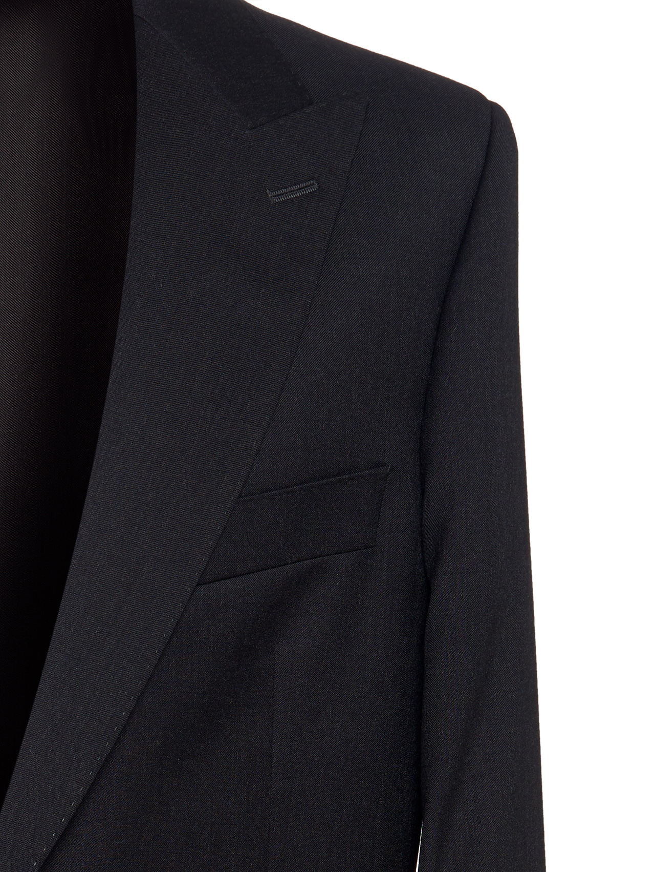 fraque antracite Blazer preto de tecido liso com bolso no peito e gola de lapela