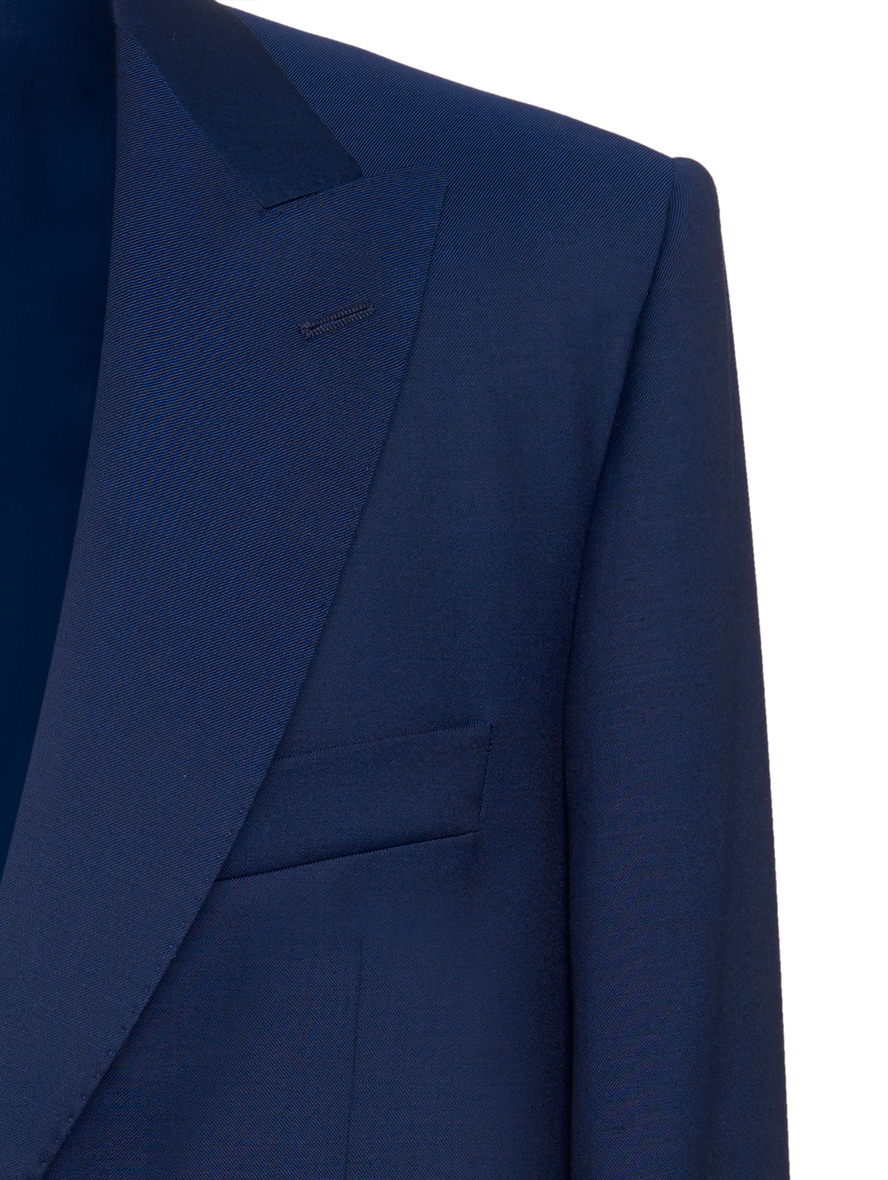 Fraque Completo Azul (calças e fraque) Blazer azul escuro texturizado com lapela em bico e bolso de peito