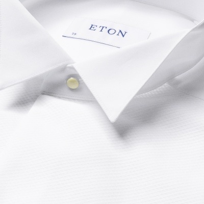 Camisa branca ETON com gola clássica e textura leve
