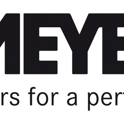 Logótipo da marca MEYER com texto promocional em fundo branco