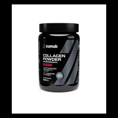 Frasco preto de pó de colagénio profissional da marca Zumub