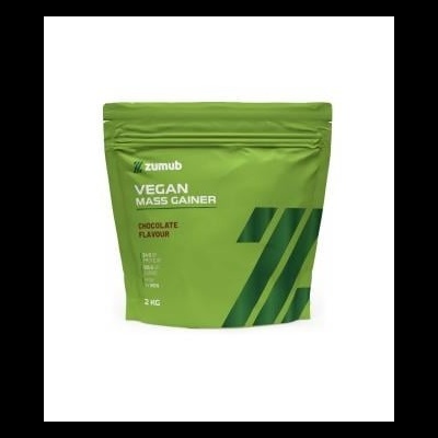 Pacote verde de suplemento Vegan Mass Gainer sabor chocolate