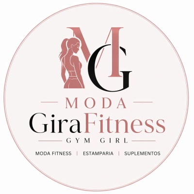 Logótipo GiraFitness com letras MG e silhueta feminina