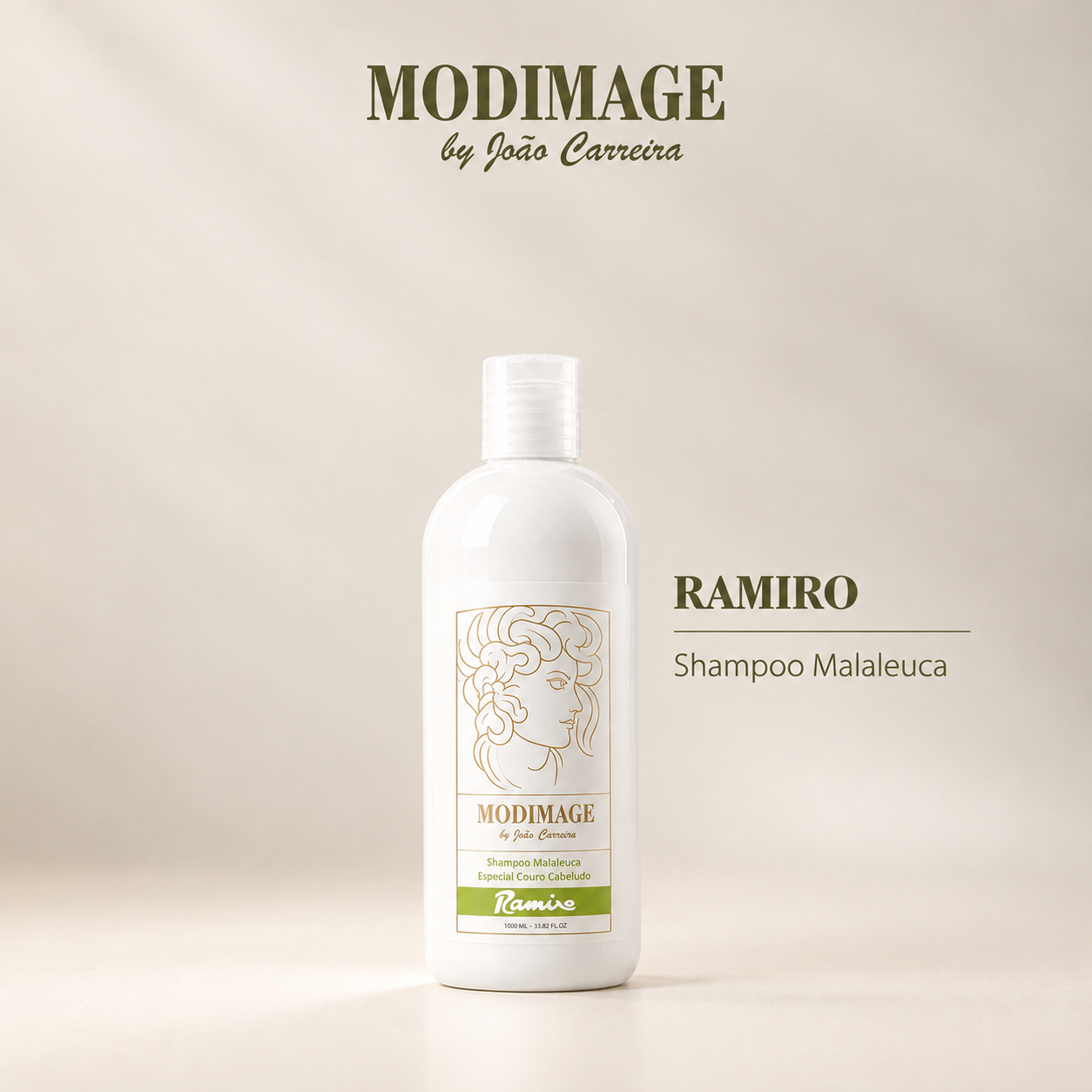 RAMIRO - Shampoo para couro cabeludo Frasco branco com shampoo MODIMAGE Malaleuca