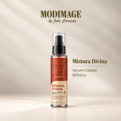 Frasco de sérum capilar bifásico Mistura Divina MODIMAGE com tampa transparente