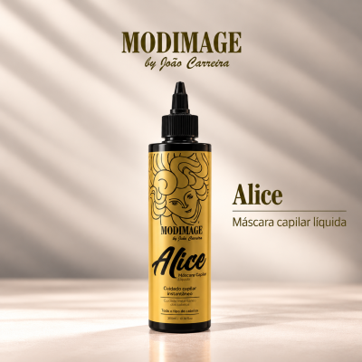 Frasco amarelo de máscara capilar líquida Alice da MODIMAGE