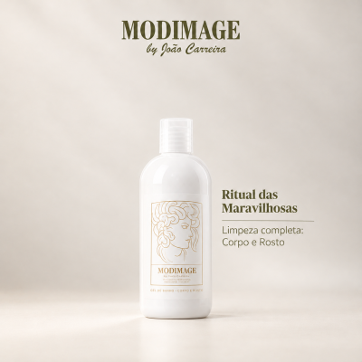 Frasco branco de limpeza para corpo e rosto Ritual das Maravilhosas