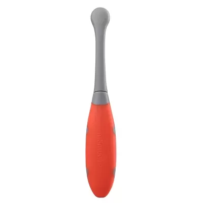 Escova silicone vermelho e cinzento com haste longa