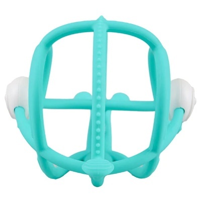 estrutura azul turquesa com detalhes brancos em fundo branco