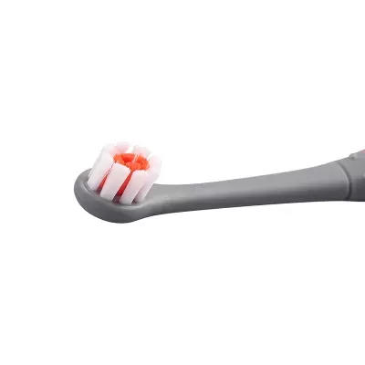 Cabeça de escova de dentes elétrica de cerdas brancas e laranja