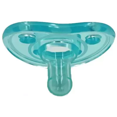Chucha azul translúcida de silicone para bebé