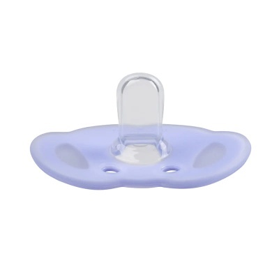 Chupeta ortodôntica azul clara com bico transparente