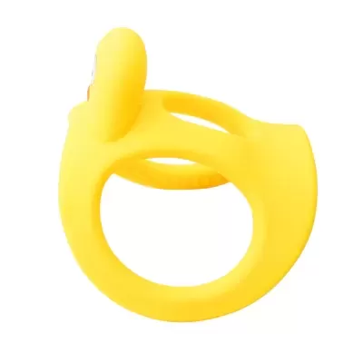 Mordedor amarelo de silicone em forma de pato