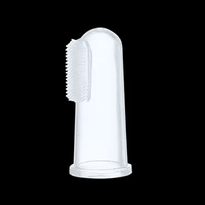 Escova de dentes de silicone transparente com cerdas pequenas e suaves