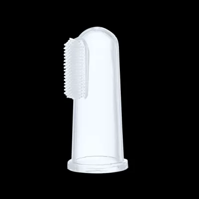 Escova de dentes de silicone transparente com cerdas pequenas e suaves