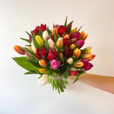 Buquê colorido de tulipas variadas