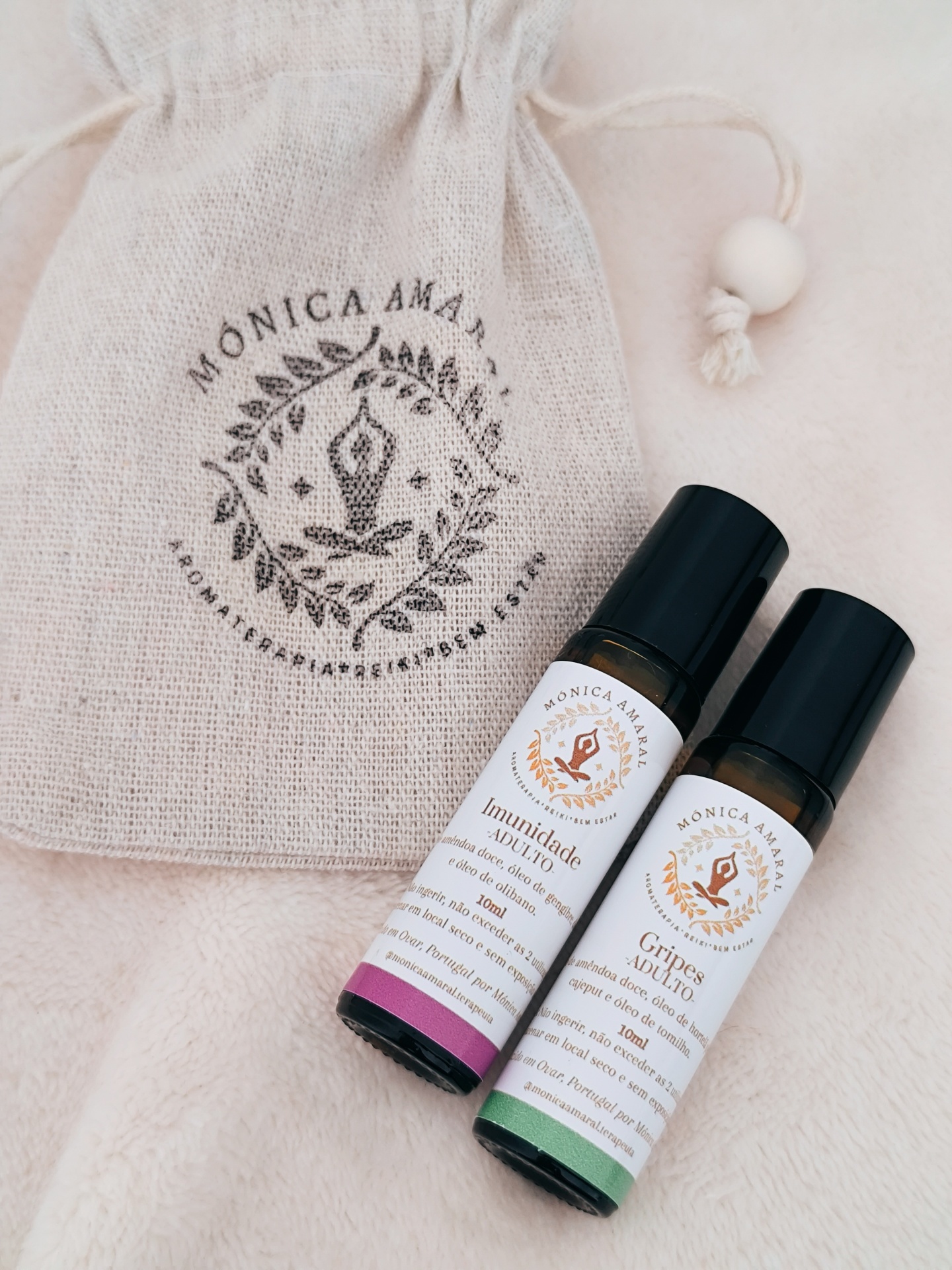 Kit Inverno Frascos de aromaterapia com saco de algodão da marca Mónica Amara