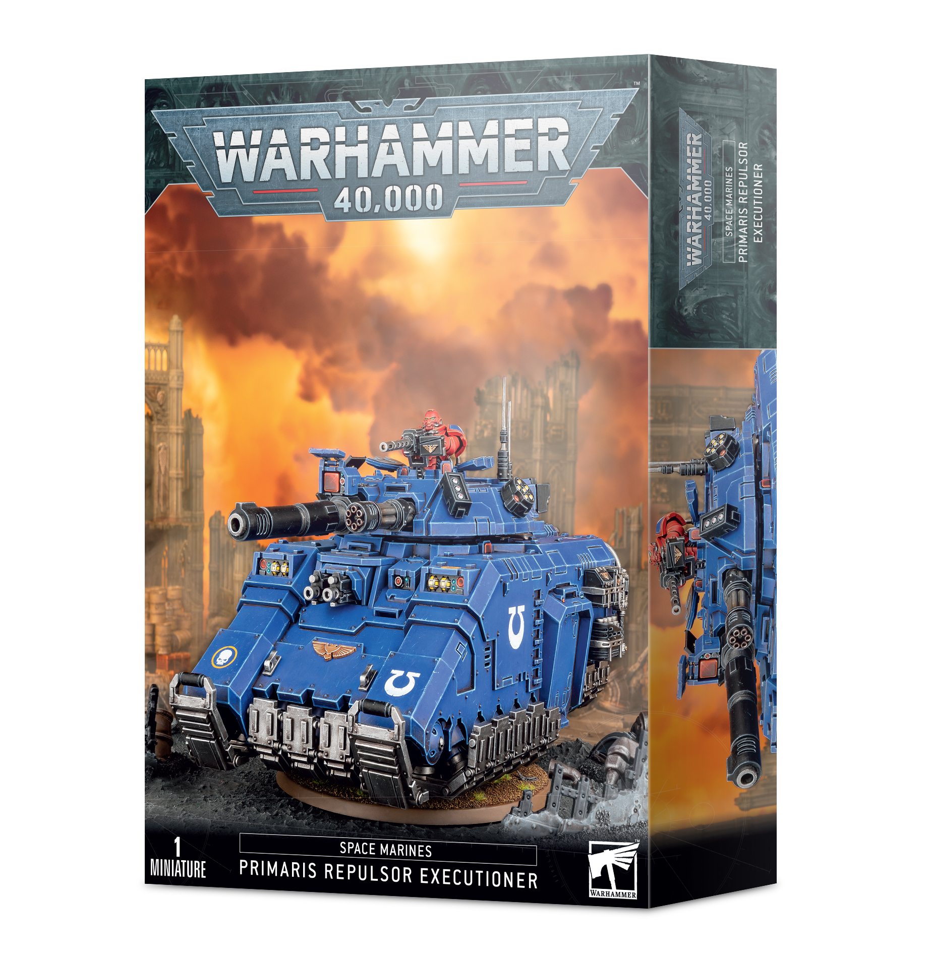 Caixa de miniatura Warhammer 40,000 Primaris Repulsor Executioner azul