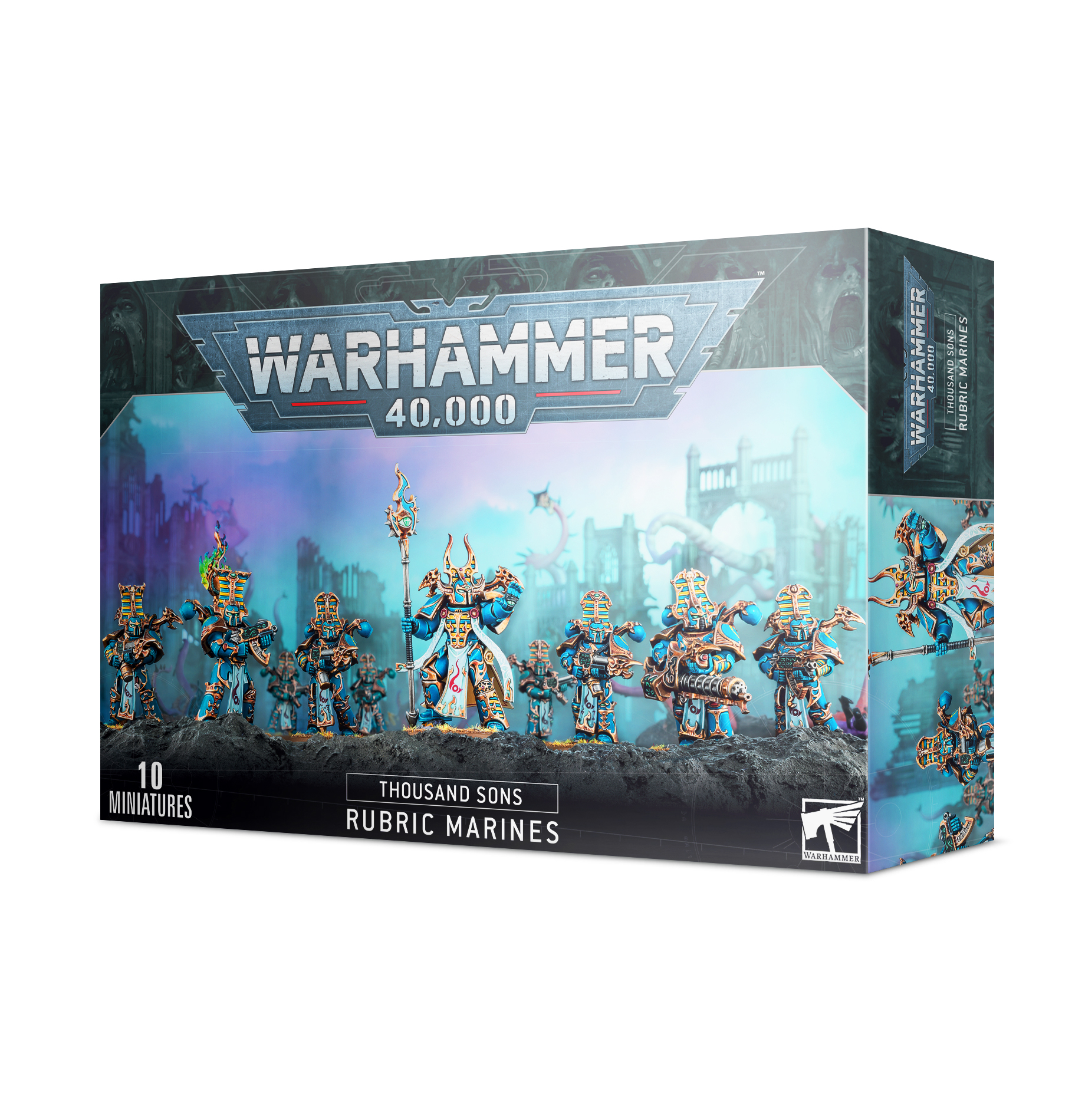 Caixa do jogo WARHAMMER 40,000 com miniaturas THOUSAND SONS RUBRIC MARINES