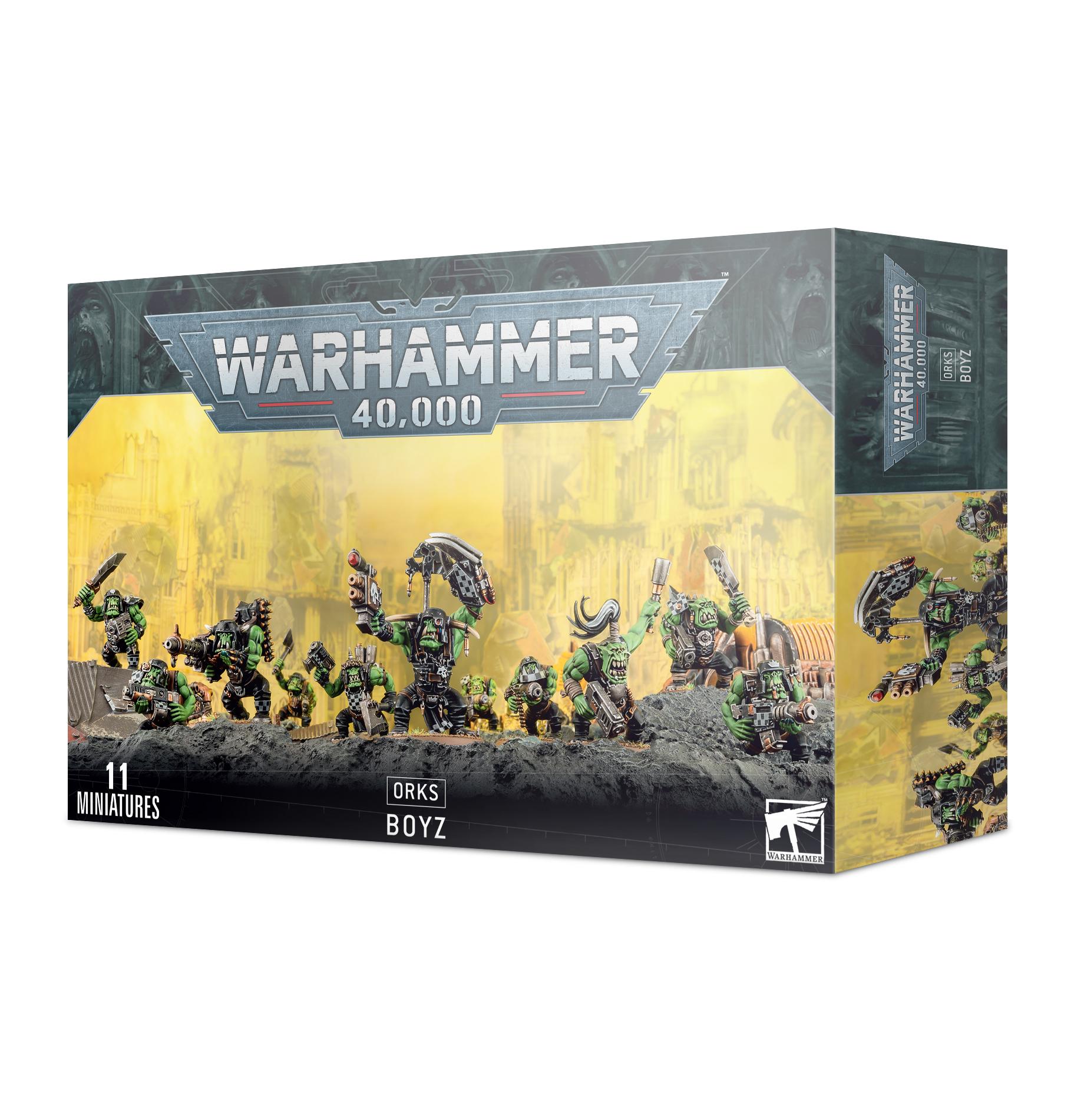 Caixa de miniaturas Warhammer 40.000 Orks Boyz com 11 miniaturas