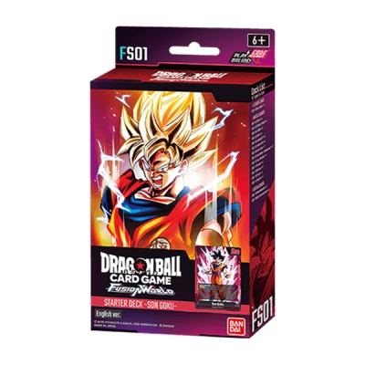 Embalagem Dragon Ball Card Game Fusion Warriors com personagem Son Goku