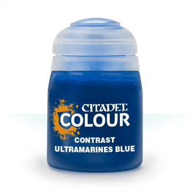 Frasco de tinta Citadel Colour Contrast Ultramarines Blue azul com tampa branca