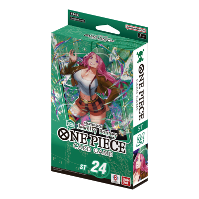 Embalagem do Starter Deck Jewelry Bonney do One Piece Card Game com ilustração e texto em inglês