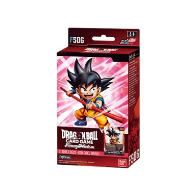 Caixa do jogo de cartas Dragon Ball com personagem Goku desenhado