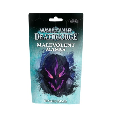 Pacote do jogo Warhammer Underworlds Deathgorge com máscara roxa e preta
