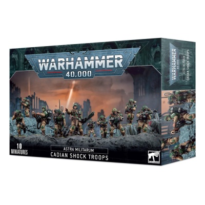 Caixa Warhammer 40,000 Astra Militarum Cadian Shock Troops com 10 miniaturas