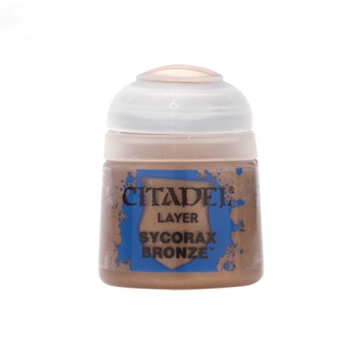 Frasco pequeno de tinta Citadel Layer Sycorax Bronze com tampa transparente
