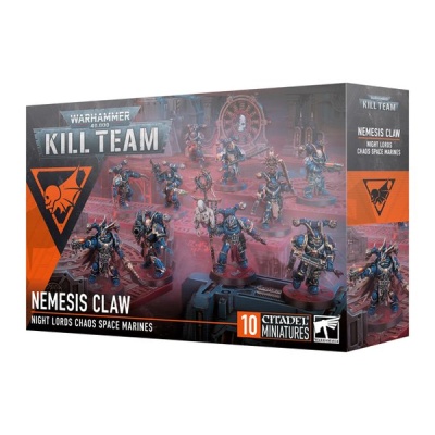Caixa Warhammer Kill Team Nemesis Claw com miniaturas Night Lords Chaos Space Marines