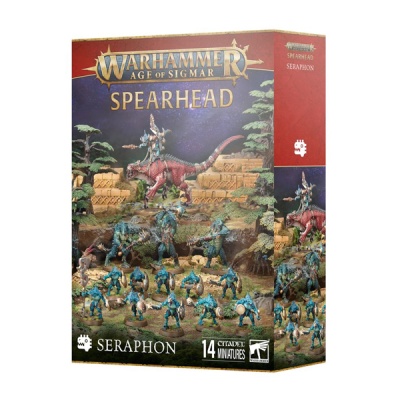 Caixa de Warhammer Age of Sigmar Spearhead com miniaturas Seraphon