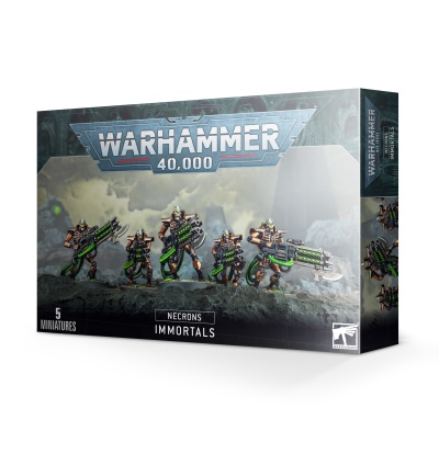 Caixa do jogo Warhammer 40,000 com miniaturas Necrons Immortals