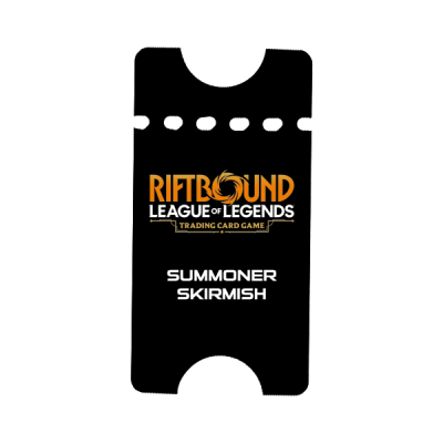 Black card holder with League of Legends Riftbound and Summoner Skirmish text