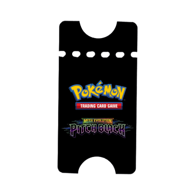 Black card sleeve with Pokémon Trading Card Game and Mega Evolution Pitch Black logos