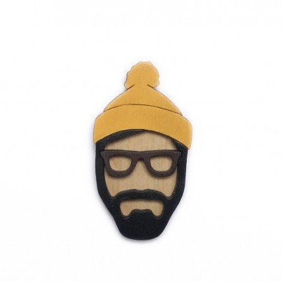 Bobble hat man pin