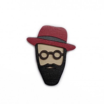 Man in hat pin